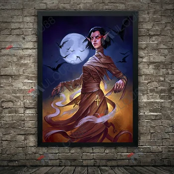 Hernehirmutis Ja Raven Abstraktse Seina Art Lõuend Värvimine Merineitsi Vann,Vampiir Ja Surnud Lesk Gooti Kunst Plakat Prindi