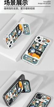 Snoopy space astronaut kutsikas läbipaistev Telefon Case For iPhone 14 13 12 11 Pro Max Xr, Xs Max 7 8 14 Pluss Juhul Armas Bracket Cover