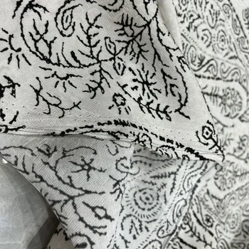 Euroopas Ja Ameerikas Must Ja Valge Kašupähklid Lill Rayon Kangast Naiste Kleit Pluus Püksid Stoffa Tuch Ткань Tela Tessuto DIY