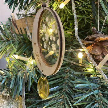 Custom Nimi Christmas Ornament Puit Ja Läbipaistev Akrüül Palli Personaliseeritud Jõulud Kuulike Lumehelves Rippuvad Frist Xmas Kingitus