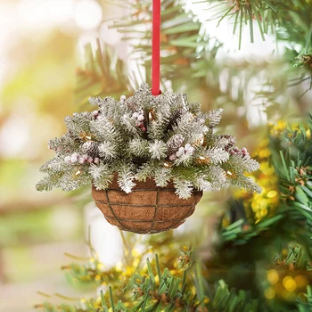 Puidust Jõulud Lille Korv Kujuline Kaunistus Xmas Tree Ripats Xmas Ornament Häid Jõule Decor Head Uut Aastat
