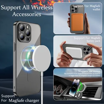 Mood Plaadistuse Jaoks Magsafe Case For iPhone 14 13 12 11 Pro Max Traadita Laadimise Magnet Pehme Kaas Koos Kaamera Objektiiv Protector