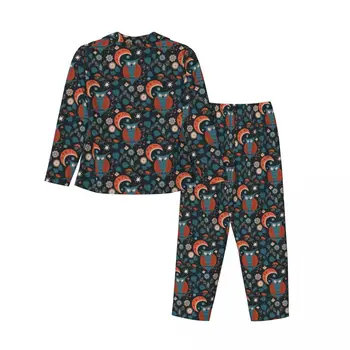 Põhjamaade Öökull Sleepwear Sügisel Multikas Loomade Casual Liiga Pajama Komplekti Naiste Pikkade Varrukatega Kawaii Kodu Kohandatud Nightwear